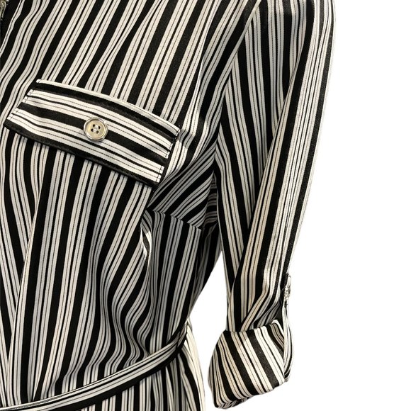 MLLE GABRIELLE Dress Size XL Vertical Stripes Adjustable 3/4 Sleeves - Picture 8 of 12